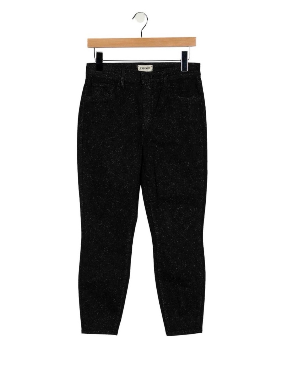 LAgence Margot High Rise Skinny Black Silver Check Shimmer Jeans
28 - Picture 5 of 9